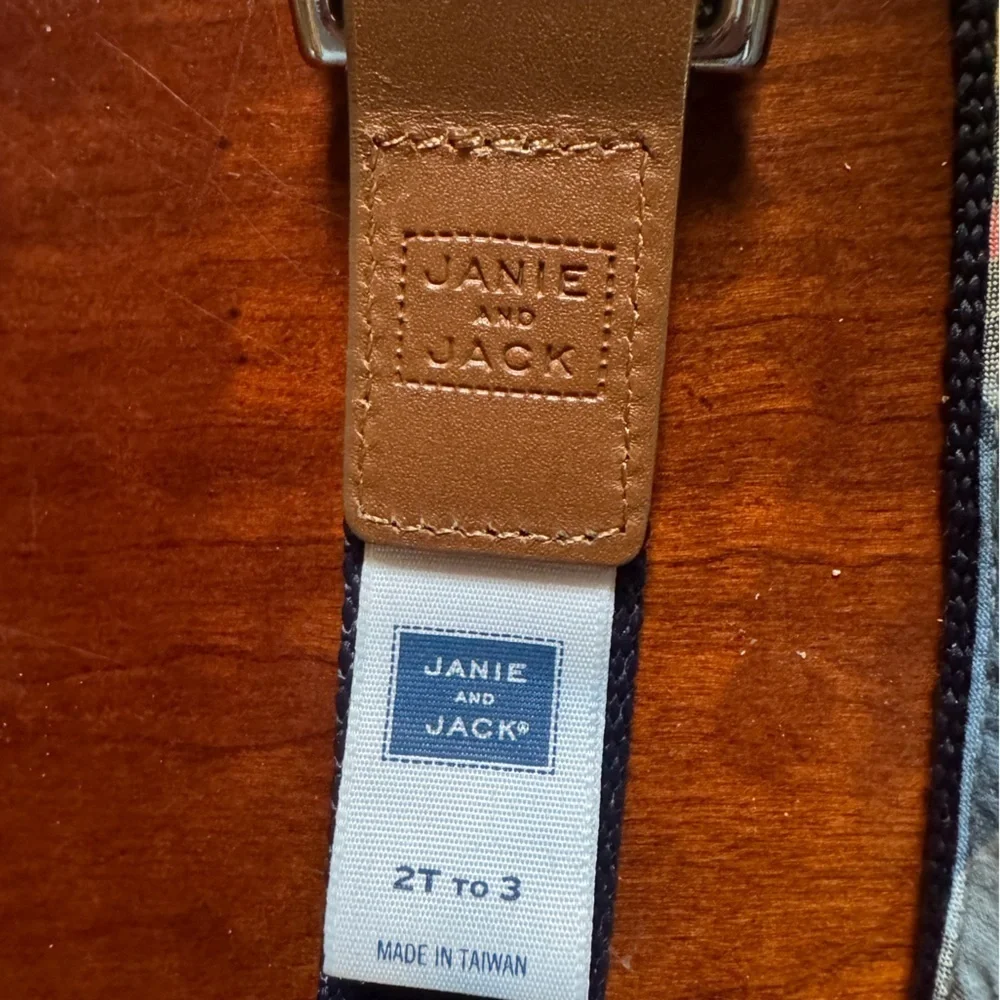Janie and Jack Picnic blue madras plaid belt Size 2T to 3